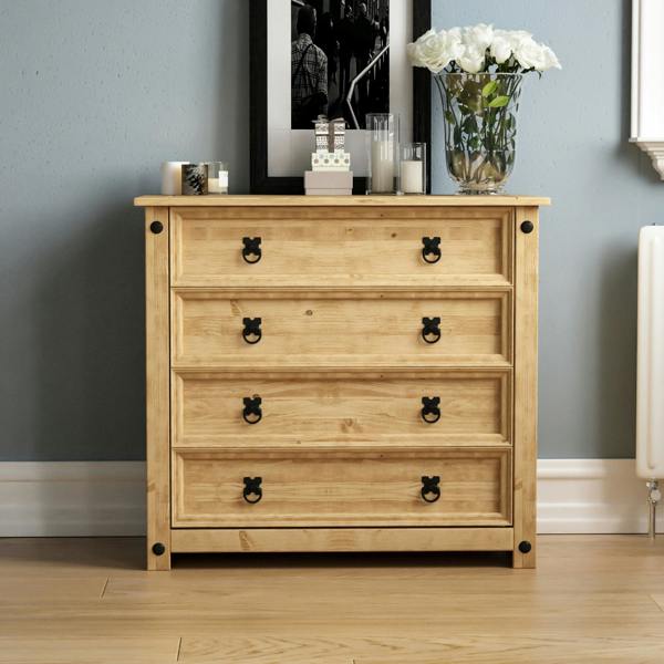 Vida Designs Corona Rustic 4 Drawer Chest