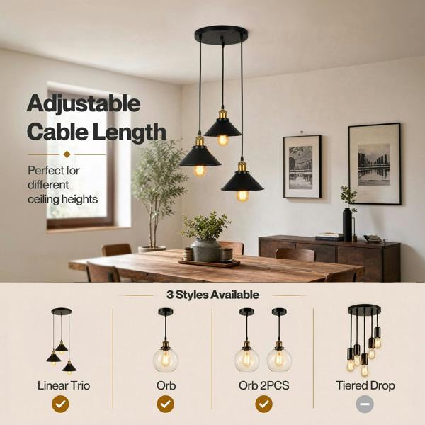 Emitto Pendant Light Modern Hanging Lamp Vintage Industrial E27 Ceiling Light