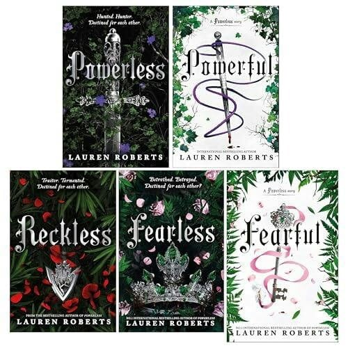 The Powerless Trilogy By Lauren Roberts 5 Books Collection Set (Fearful, Fearless, Powerless, Powerful and Reckless)