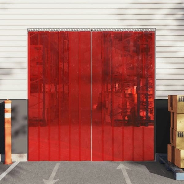 Berkfield Door Curtain Red 300 mmx2.6 mm 25 m PVC