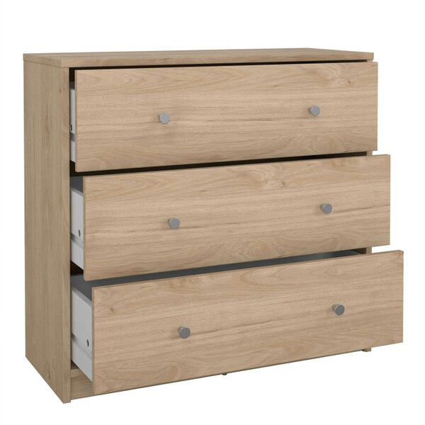 Wyld Haus Kaohsiung Hickory Oak Effect Chest 3 Drawers