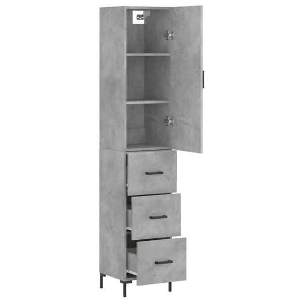 Berkfield Highboard Concrete Grey 34.5x34x180 cm Engineered Wood