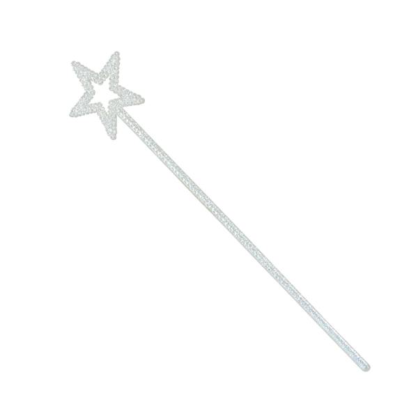 Bristol Novelty Glitter Star Wand - Silver - 