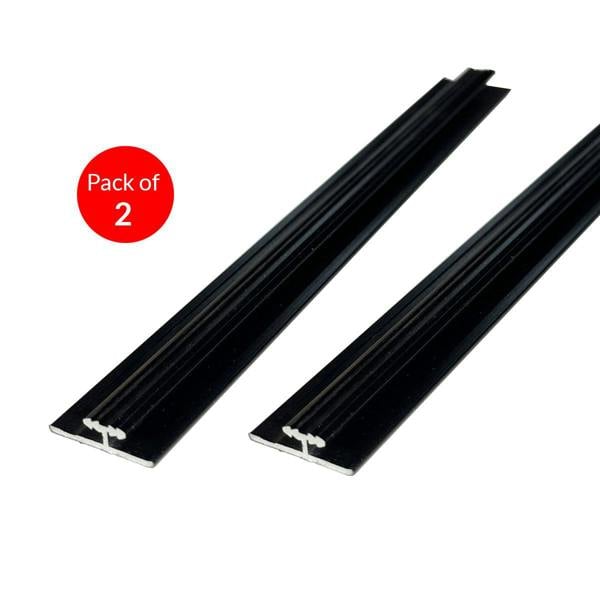 ENER-J Invisible line Aluminium Trims for 8mm Charcoal boards, Black Size: 3000 mm (Pack of 2)