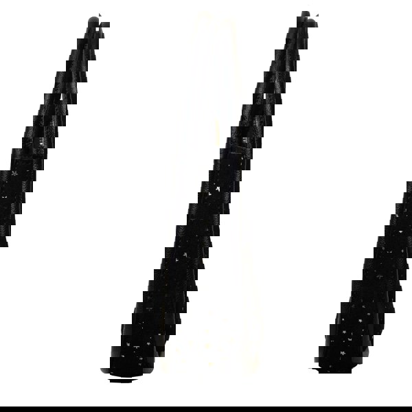 Assots London 'FESTIVE BAG' Black & Gold Star Sparkle Genuine Leather Shoulder Bag