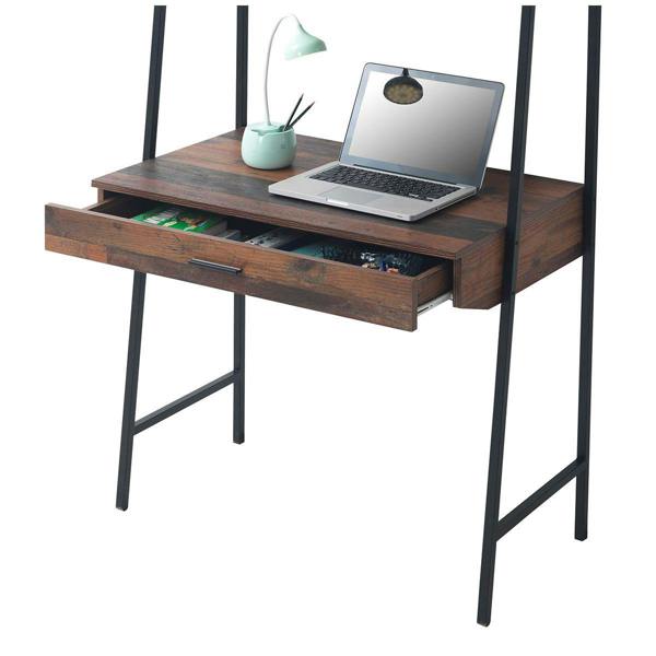 Timber Art Design Rustic Retro Ladder Bookcase Desk Shelving Shelf Unit 3 Tier