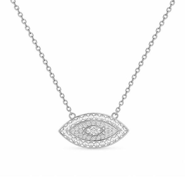 Say It With Full CZ Evil Eye Necklace - Silver