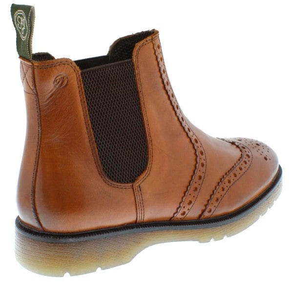 Frank James Warkton Leather Pull On Mens Brogue Chelsea Boots