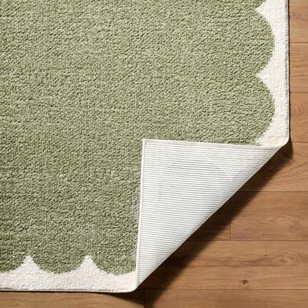 Livabliss Tivoli-Washable Green Cream Modern High Pile Rug
