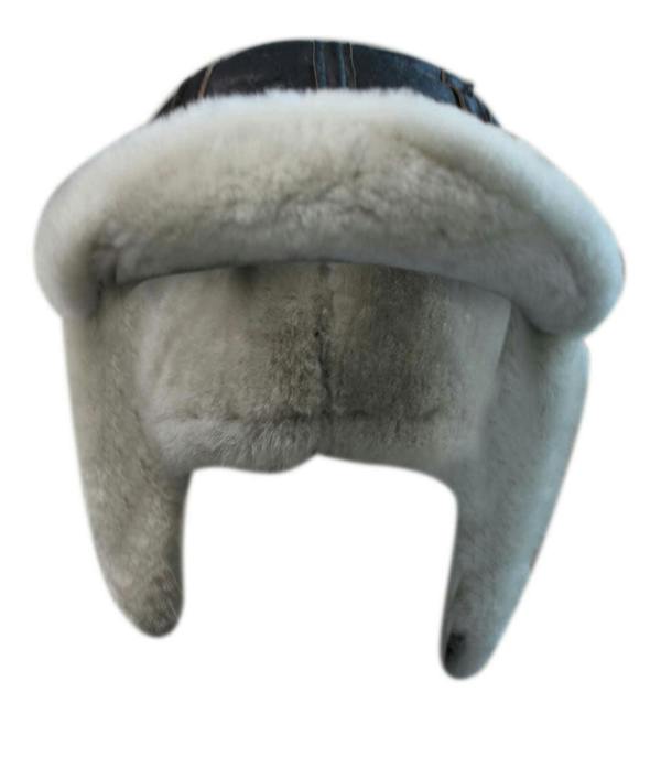 Infinity Leather Mens RAF Aviator Sheepskin B-55 Trapper Hat