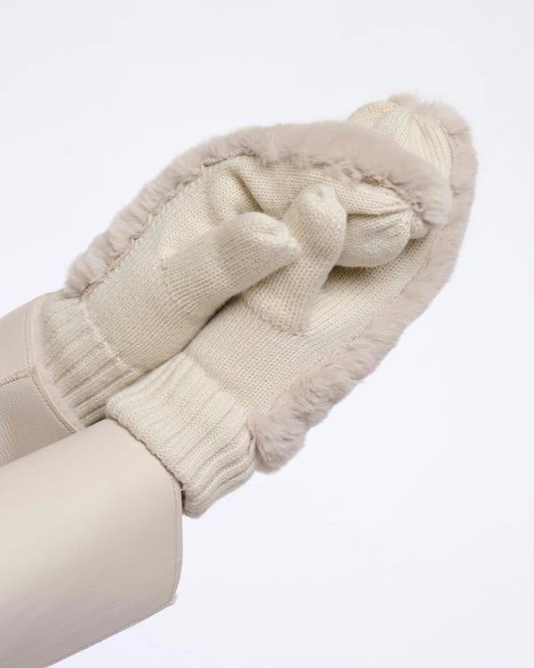 Rino & Pelle Oxo Womens Faux Fur Gloves - Birch | CHO | Designer Womens Faux fur gloves