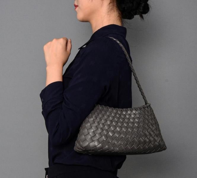 RIMINI Weaving Eco Leather Bag 'Erica' - Grey