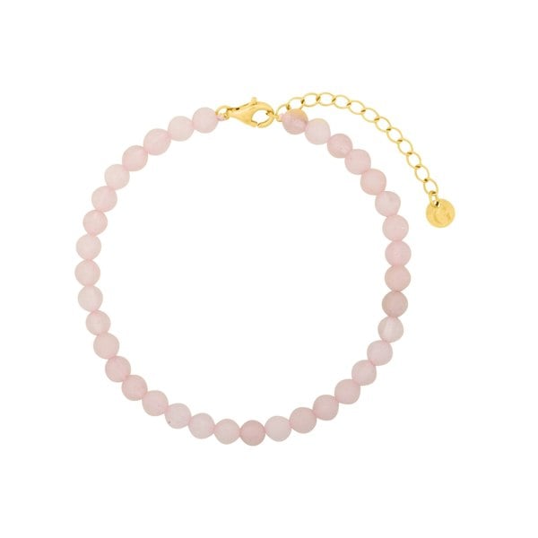 Gold Trip Rose Quartz Beaded Bracelet