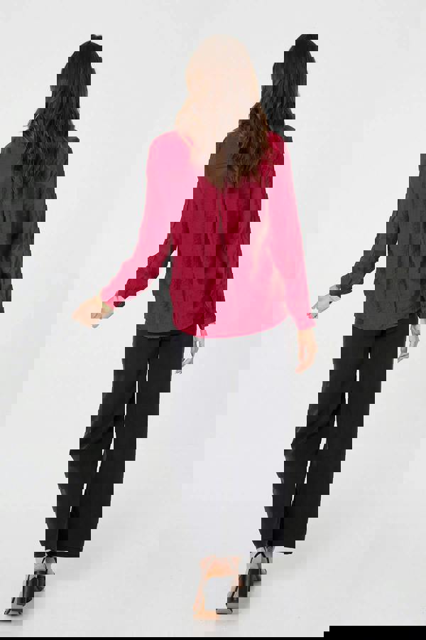 Burgundy | Long Sleeve Button Front Shirt 