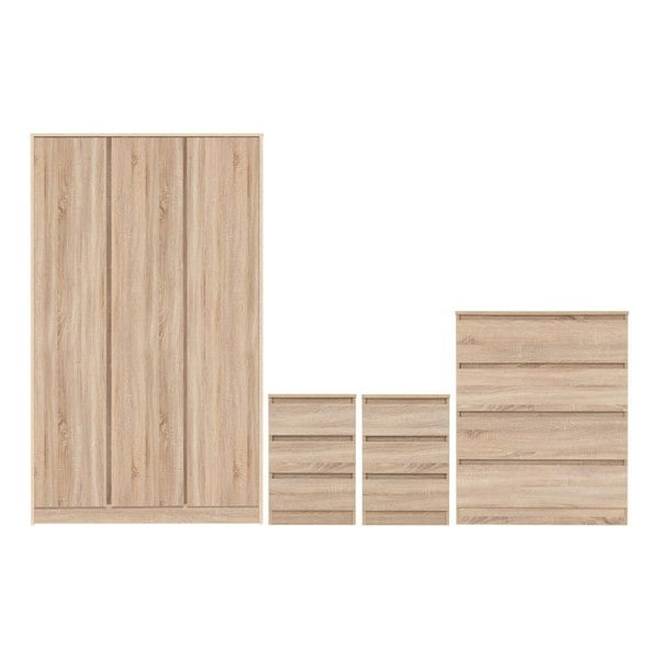 Seconique Malvern 4 Piece Bedroom Set with 3 Door Triple Wardrobe