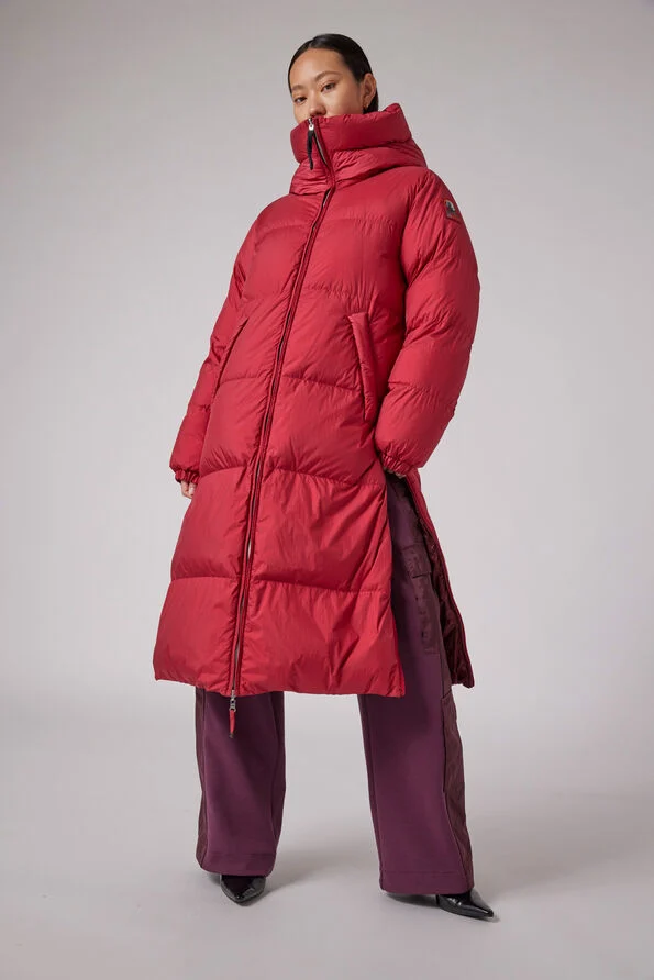 Parajumpers Sleeping Bag Reversible Red Long Hooded Down Jacket