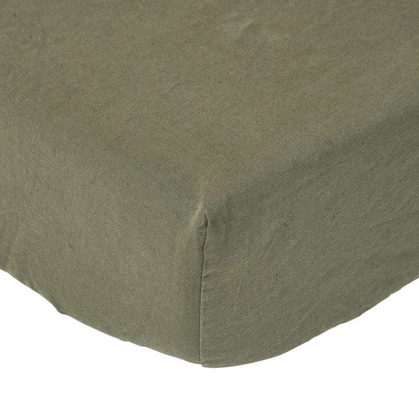 HOMESCAPES French Flax Linen Fitted Sheet – 30 cm Deep