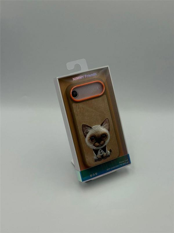 Nimmy Friends Nimmy Big Eye Cute Pet Siamese Cat Case with MagSafe for iPhone 17 Air 6.5" Brown Orange - N-XDY-IP17-AIR-026