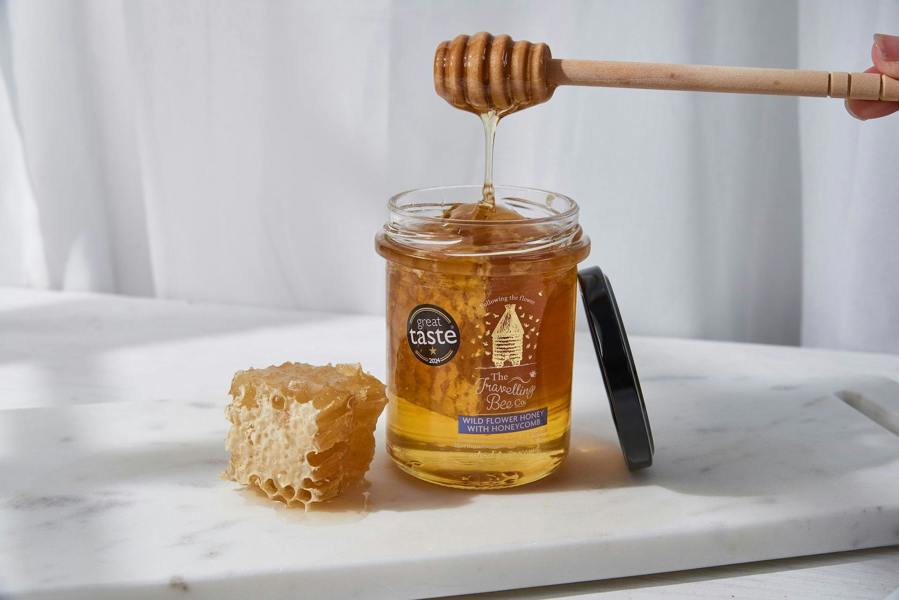 The Travelling Bee Co. Wild Flower Honey with Honeycomb