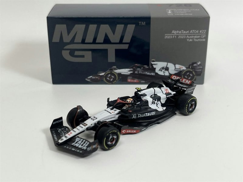 Mini GT Yuki Tsunoda Alpha Tauri AT04 #22 2023 F1 Australian GP 1:64 Mini GT MGT00726L