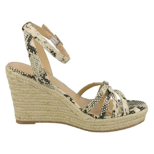 Spot On Ladies Spot On Rope Wedge Strappy Sandals F2275