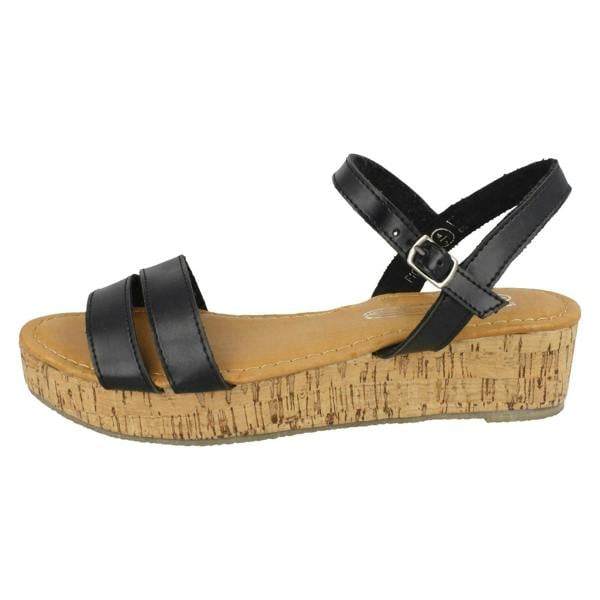 Spot On Ladies Spot On Cork Flatform Sandal