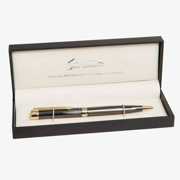 T. H. Baker Stratton Gunmetal & Gold Ballpoint Pen ST1216