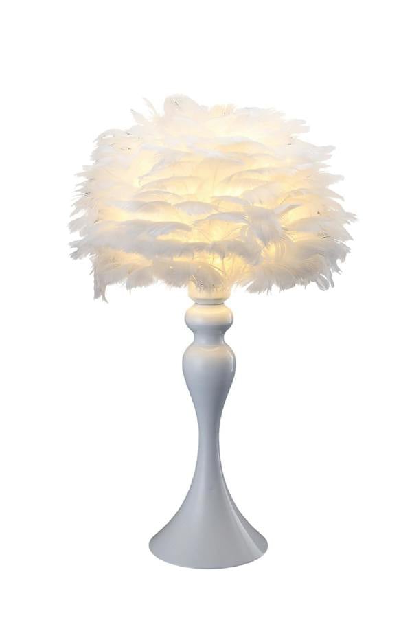 Living and Home Modern Pure Feather Design Table Lamp