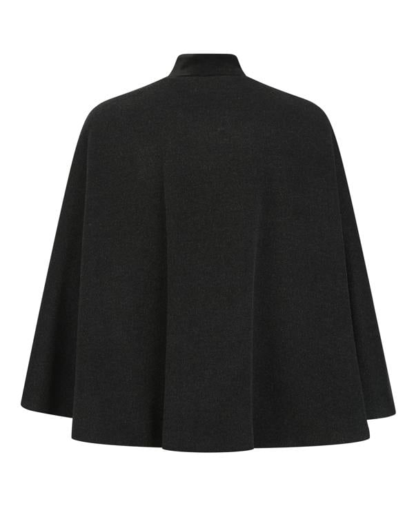 Myles Anthony Wool & Silk Charcoal Cape