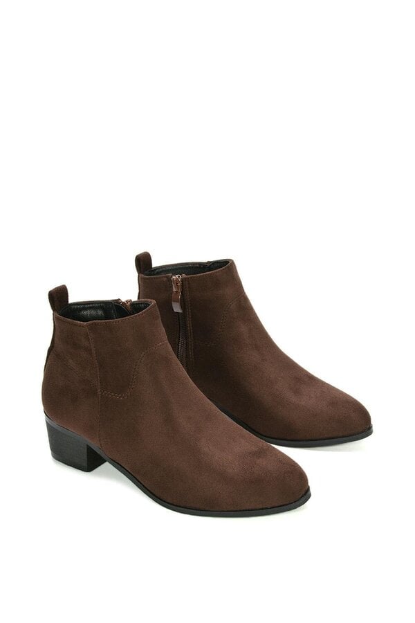 XY LONDON Zip Up Cowboy Ankle Boots With Low Block Heel