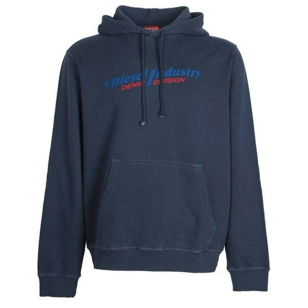 Diesel Mens Industry Denim Division Hoodie - Navy