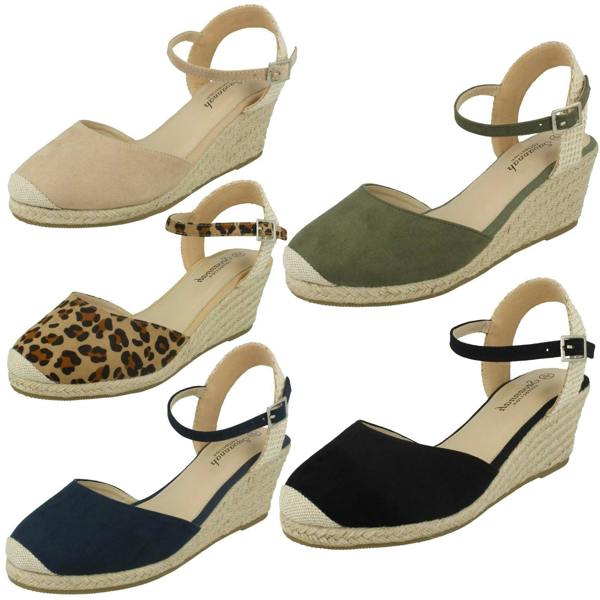 Savannah Ladies Savannah Mid Rope Wedge Espadrilles F2274