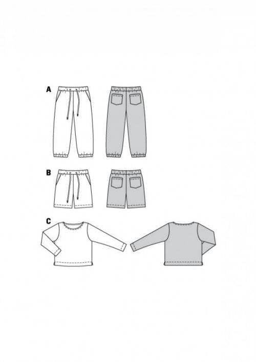 Burda Sewing Pattern 9261 Shorts, Trousers and Tops For Kids, Ages: 3-8 Years - Easy