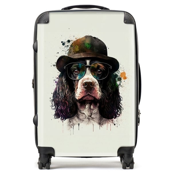 Warren Reed Springer Spaniel Dog Splashart Suitcase