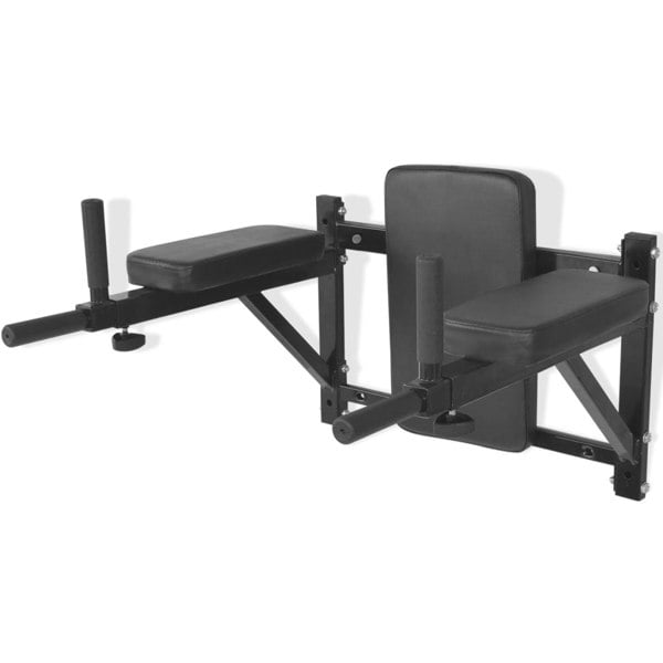 Berkfield Wall-mounted Fitness Dip Station Black
