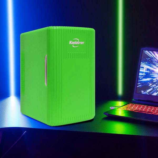 Koolatron 6L Mini Fridge 8 Can Green Skincare & Bedroom Fridge | Portable 12V Cooler Warmer for Car or Home