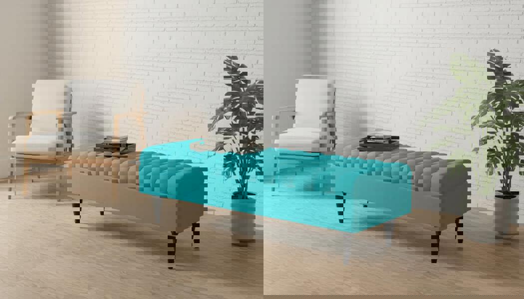 Romo Panel Storage Ottoman Bench Seat – Hidden Storage Coffee Table for Living Room UK (Aqua) - ISTOOLS