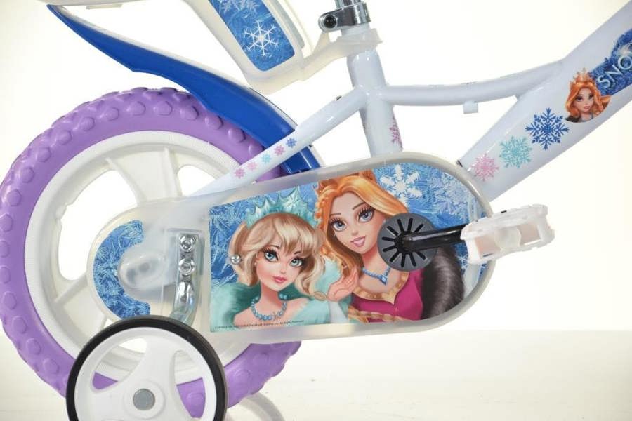 Dino Bikes Dino Snow Queen Kids 12" Wheel Bike - White/Blue