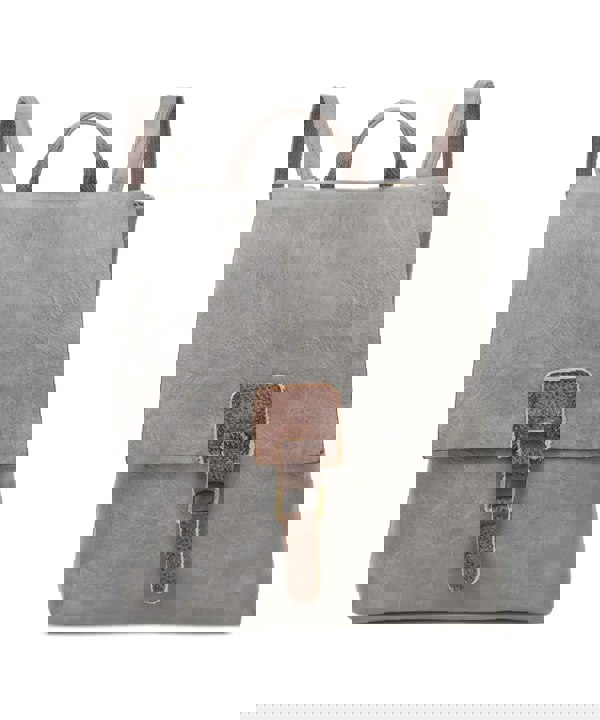 Kitise Retro Style Buckle Closure Faux Leather Backpack