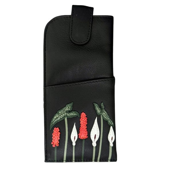 Mala Leather Aurora Floral Wide Fitting Leather Glasses Case