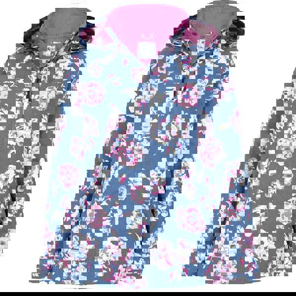 Lazy Jacks Women's Floral Waterproof Jacket - Blue / Pink / White