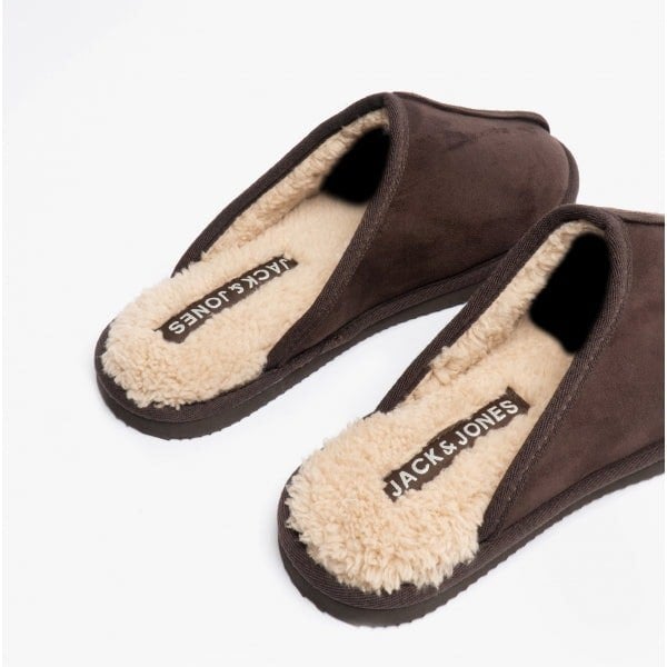 Jack & Jones DUDELY Mens Microfiber Mule Slippers Java