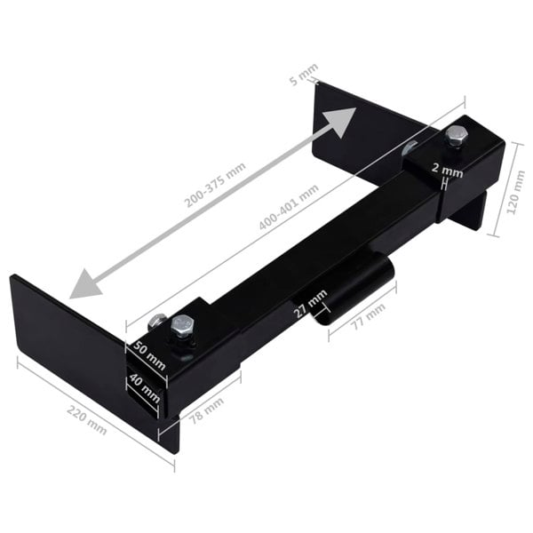 Berkfield Snow Plow Adapter for Lawn Mower Black