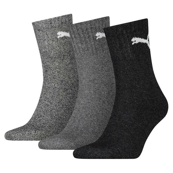 Puma Unisex Adult Crew Socks (Pack of 3) - Grey - 