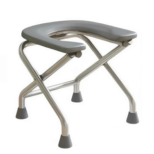Havendro Lightweight Folding Bedside Commode Toilet Chair Removable Bucket Anti Slip - grey