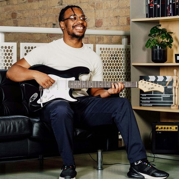 3rd Avenue Full Size Electric Guitar Pack with Bluetooth Amp#Colour_Black