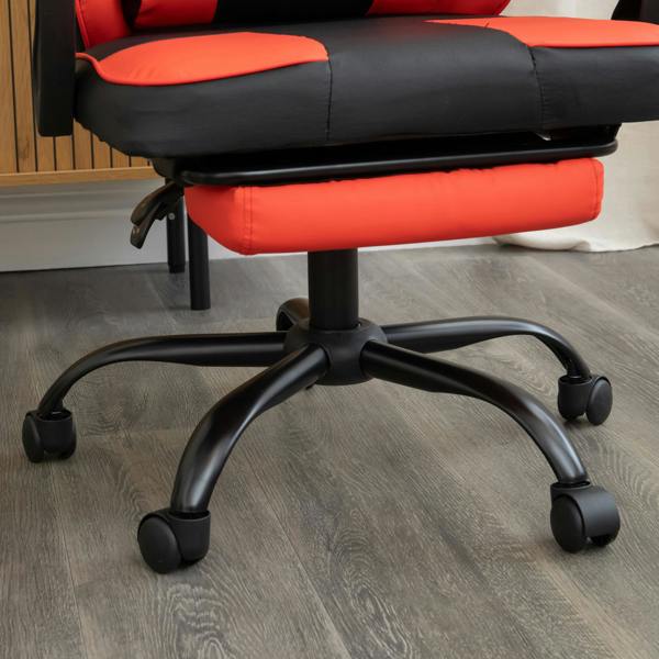 Samuel Alexander Ergonomic Gaming Chair with Footrest and Removable Pillows in Red