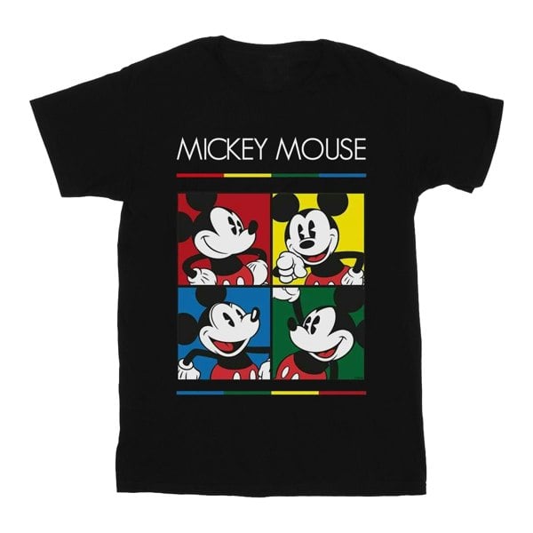 Disney Boys Mickey Mouse Square Colour T-Shirt - Black