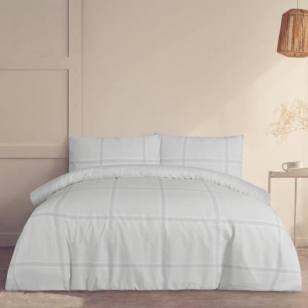 Smart Living Linear Check Duvet Set - Natural