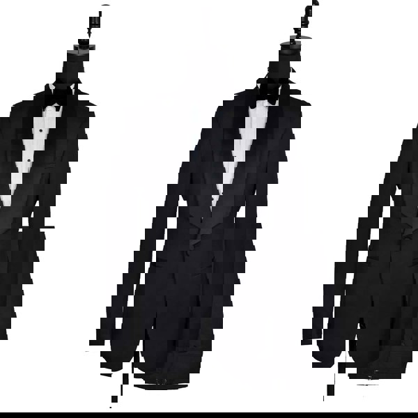 David WeJ Alfredo Dress Single Breasted Satin Shawl Lapel Tuxedo - Black